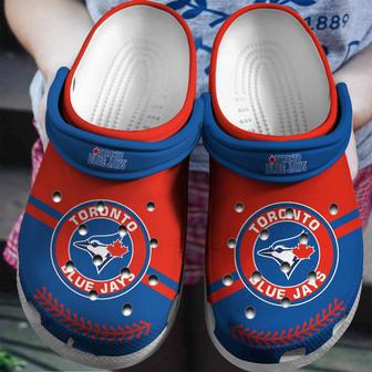 Toronto Blue Jays Red-Blue Clog Shoes Custom Name | Favorety AU