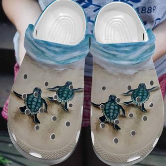 Turtle Friends To The Sea Shoes Crocbland Clogs For Women Men - Monsterry UK