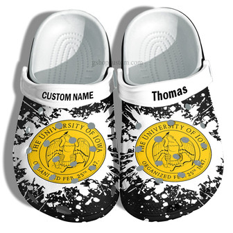 University Of Iowa Graduation Gifts Clog Shoes Customize- Admission Gift Shoes - Monsterry