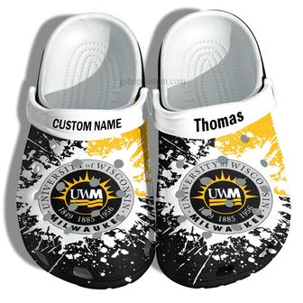 University Of Wisconsin-Milwaukee Graduation Gifts Croc Shoes Customize- Admission Gift Shoes - Monsterry