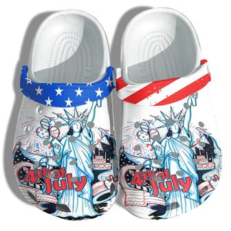 Usa Statue Of Liberty 4Th Of July Shoes Gift Women - Party Happy National Day Cake America Flag Shoes Birthday Gift - Monsterry CA