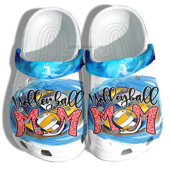Volleyball Mom Clog Shoes Gift Mommy - Volleyball Mom Shoes Gift Women Grandma - Monsterry
