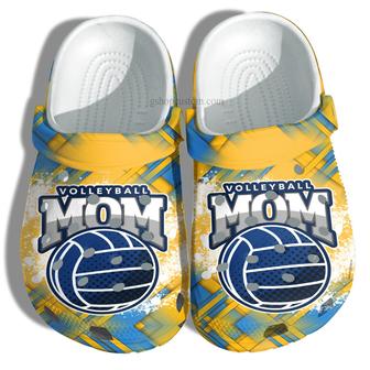 Volleyball Mom Croc Shoes Gift Grandma - Volleyball Cheer Up Daughter Player Mom Shoes Gift Mommy Birthday - Monsterry