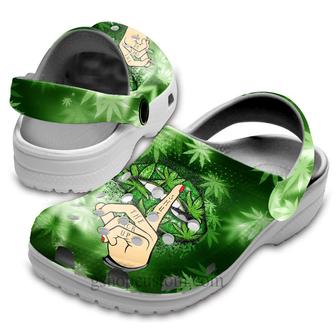 Weed Lip Funy Croc Shoes For Women - Funny Lipstick Weed Shut Up Clogs Hippie - Monsterry