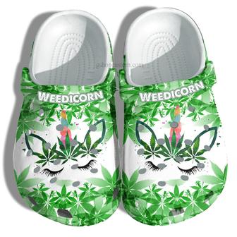 Weedicorn Funny Unicorn Weed Shoes - Unicorn Funny Shoes Croc Clogs Gift Women - Monsterry CA