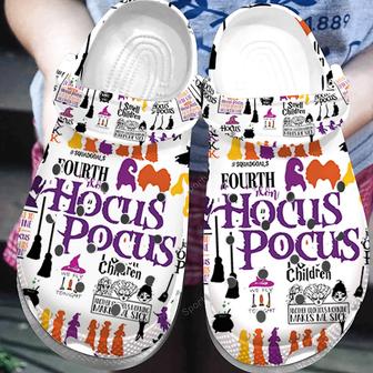 White Hocus Pocus Halloween Witch Clogs Shoes - Monsterry