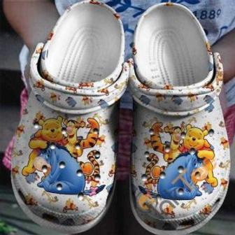 Winnie The Pooh Cartoon Crocs Crocband Shoes Clogs Custom Name For Men Women And Kids - Monsterry AU