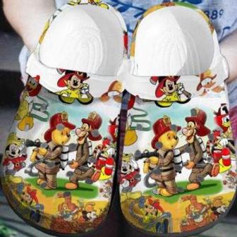 Winnie The Pooh Firefighter Cartoon Crocs Crocband Shoes Clogs Custom Name For Men Women And Kids - Monsterry AU