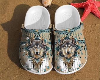 Wolf Native American Dreamcatcher Gift For Lovers Style Clog Shoes - Monsterry UK