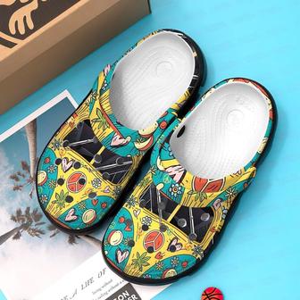 Yellow Hippie Car Shoes Crocbland Clogs Gifts For Kids Children - Monsterry