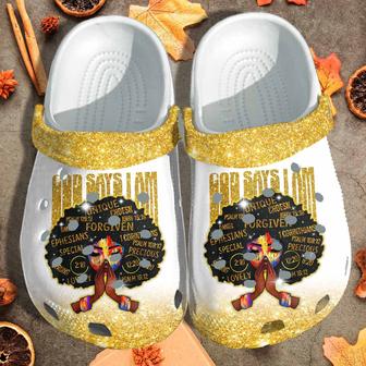 African God Say I Am For Women Custom Shoes - Gold Black Girl Magic Juneteenth Beach Shoes Birthday Gift For Women Mothers Day - Monsterry CA