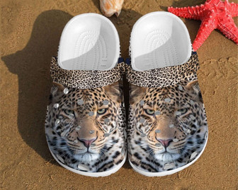 African Leopard 3D Animal Unisex Clog Shoes - Monsterry