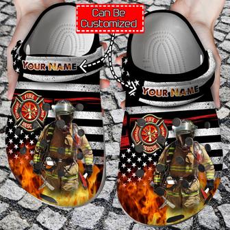 American Firefighter Fire Rescue Fireman Clog Shoes Custom - Monsterry DE