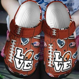 American Football Love 102 Gift For Lover Rubber Clog Shoes Comfy Footwear - Monsterry