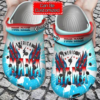 American Print - Personalized American Mama Retro Wings Clog Shoes For Men And Women - Monsterry DE