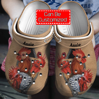 Animal - Chicken On Zipper Personalized Clogs Shoes For Men And Women - Monsterry
