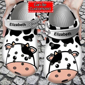 Animal - Cow Face Print Personalized Clogs Shoes With Your Name For Men And Women - Monsterry CA