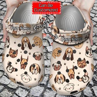 Animal Print - Cute Dog Breeds Pattern Clog Shoes For Men And Women - Monsterry