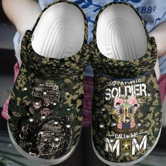 Army Camo My Favorite Soldier Call Me Mom Comfortable Classic Water Rubber Clog Shoes Comfy Footwear - Monsterry DE