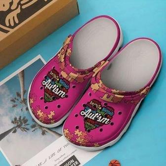 Autism Collection Pink Personalized Gift For Lover Rubber Clog Shoes Comfy Footwear - Monsterry