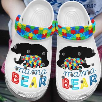 Autism Mama Bear Rubber Clog Shoes Comfy Footwear - Monsterry
