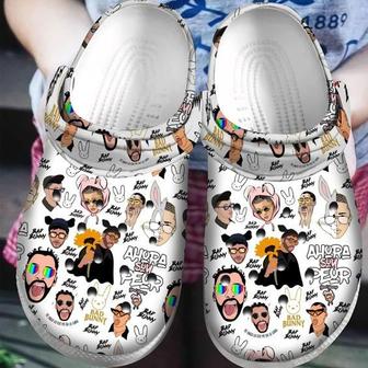 Bad Bunny Singer Cute Face Ahora Gift Rubber Clog Shoes Comfy Footwear | Favorety DE