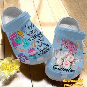 Baking - Personalized Baking She Works Willingly Clog Shoes For Men And Women - Monsterry AU
