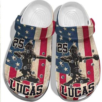 Baseball 4Th Of July Usa Flag Crocband Clogs - Monsterry CA