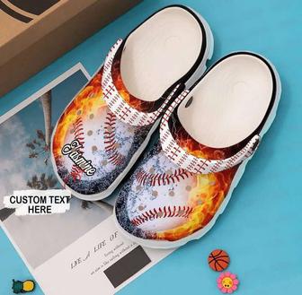 Baseball Fire Gift For Fan Classic Water Rubber Clog Shoes Comfy Footwear - Monsterry AU