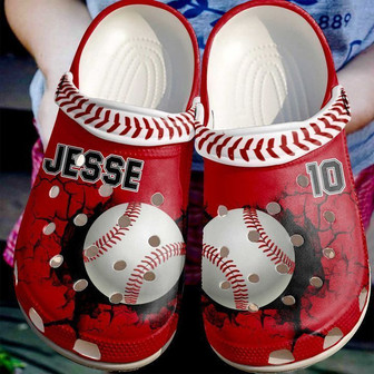 Baseball Personalized Crack Wall Classic Clogs Shoes - Monsterry