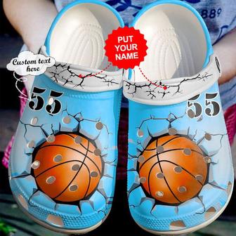 Basketball - Basketball Crack Personalized Name Number Clog Shoes For Men And Women - Monsterry DE