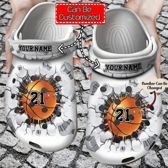 Basketball Crack Custom Name Number Clog Shoes Basketball - Monsterry AU