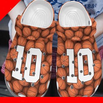 Basketball Pattern Rubber Clog Shoes Comfy Footwear - Monsterry DE