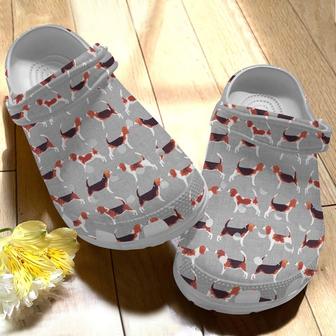 Beagle Grey Pattern Rubber Clog Shoes Comfy Footwear - Monsterry CA