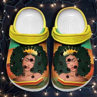 Beautiful Black Queen Shoes - Africa Culture Black Hair Gift For Lover Rubber Clog Shoes Comfy Footwear - Monsterry UK