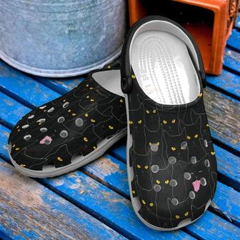 Black Cat Night 6 Gift For Lover Rubber Clog Shoes Comfy Footwear - Monsterry