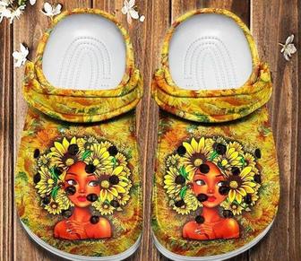 Black Girl Proud Sunflowers Gift Back Girl Shoes Women Shoes Cute Shoes Rubber Clog Shoes Comfy Footwear - Monsterry AU