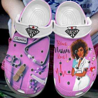 Black Nurses Rock Shoes - Proud Of Nurse Custom Shoes Birthday Gift For Women Girl Mother Daughter Sister Friend - Monsterry UK