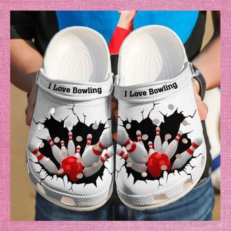 Bowling I Love Rubber For Men And Women Gift For Fan Classic Water Rubber Clog Shoes Comfy Footwear - Monsterry DE