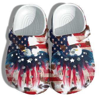 Brave Eagle Hawk America Flag Shoes Gift Grandpa Veteran - Veterans Thank You 4Th Of July Shoes Birthday Gift - Monsterry UK