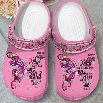 Breast Cancer Is A Journey Butterfly Shoes Clogs Gifts For Women Girls - Monsterry CA