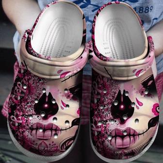 Breast Cancer Rubber Clog Shoes Comfy Footwear - Monsterry