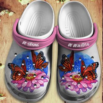 Butterfly Flowers Shoes - Be Strong Be Beautiful Custom Shoes Birthday Gift For Women Girl - Monsterry