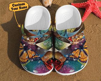 Butterfly Illusion Art Watercolor Unisex Birthday Gifts Clog Shoes Butterfly - Monsterry CA