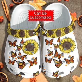 Butterfly Sunflower Be Kind Clog Shoes Custom - Monsterry