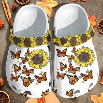 Butterfly Sunflower Be Kind Custom Shoes - Sunflower Autism Cancer Awareness Outdoor Shoes Gifts Women Mothers Day - Monsterry