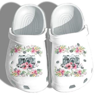 Camera Flower Photographer Croc Shoes - Girl Loves Photo Camera Flower Crocbland Clog Gift - Monsterry CA