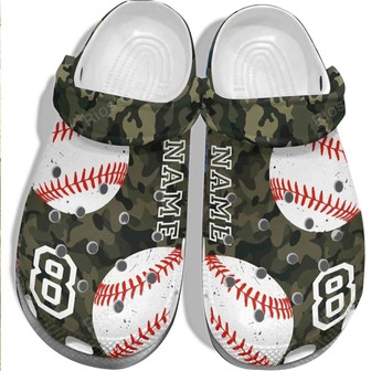 Camo Baseball Clog For Army Veteran - Baseball Custom Shoes - Monsterry