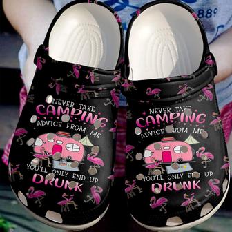 Camping Advices From Me Shoes - Flamingo And Bus Camp Custom Shoe Birthday Gift For Women Girl - Monsterry CA
