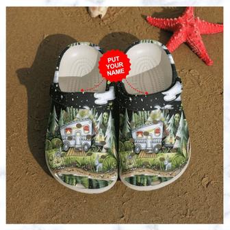 Camping Camper In The Night Clog Shoes Best Gifts For Camper Camping - Monsterry